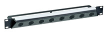 [NZP1RU-8] Neutrik viisto räkkipaneeli 19"/1U, 8 x D-aukkoa