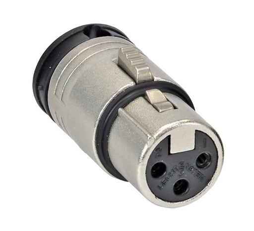 [41-0201] Low profile 3-napainen naaras XLR-liitin