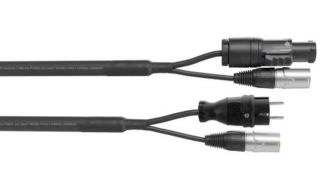 Cordial CPH CAT 1 NN PWR S 1-25 TRUE1 etherCON CAT6A / Schuko - TRUE1 2.50 mm² hybridikaapeli